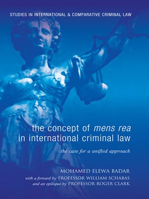 cover image of The Concept of Mens Rea in International Criminal Law